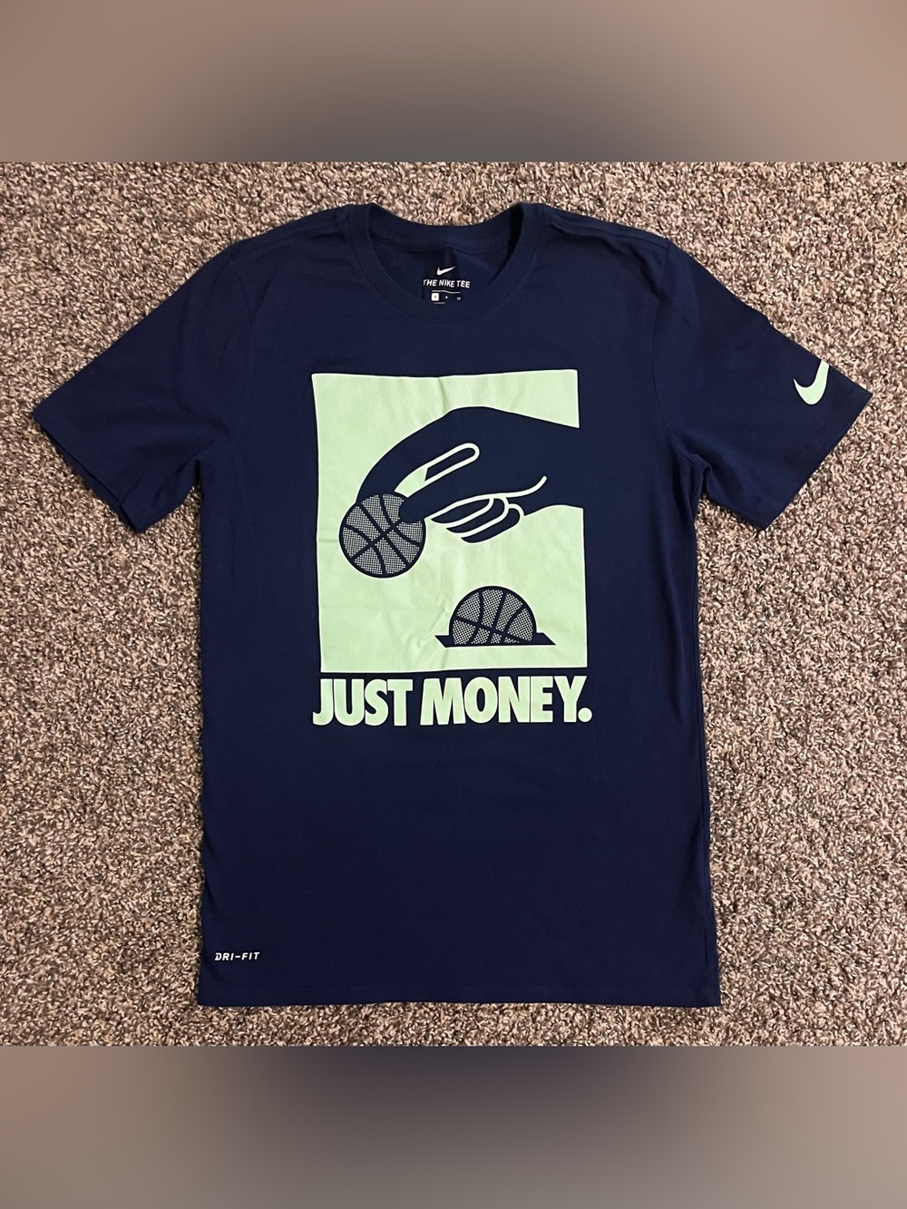 Nike Mens Basketball Money Dri-Fit Graphic Tee T-Shirt, Sz S